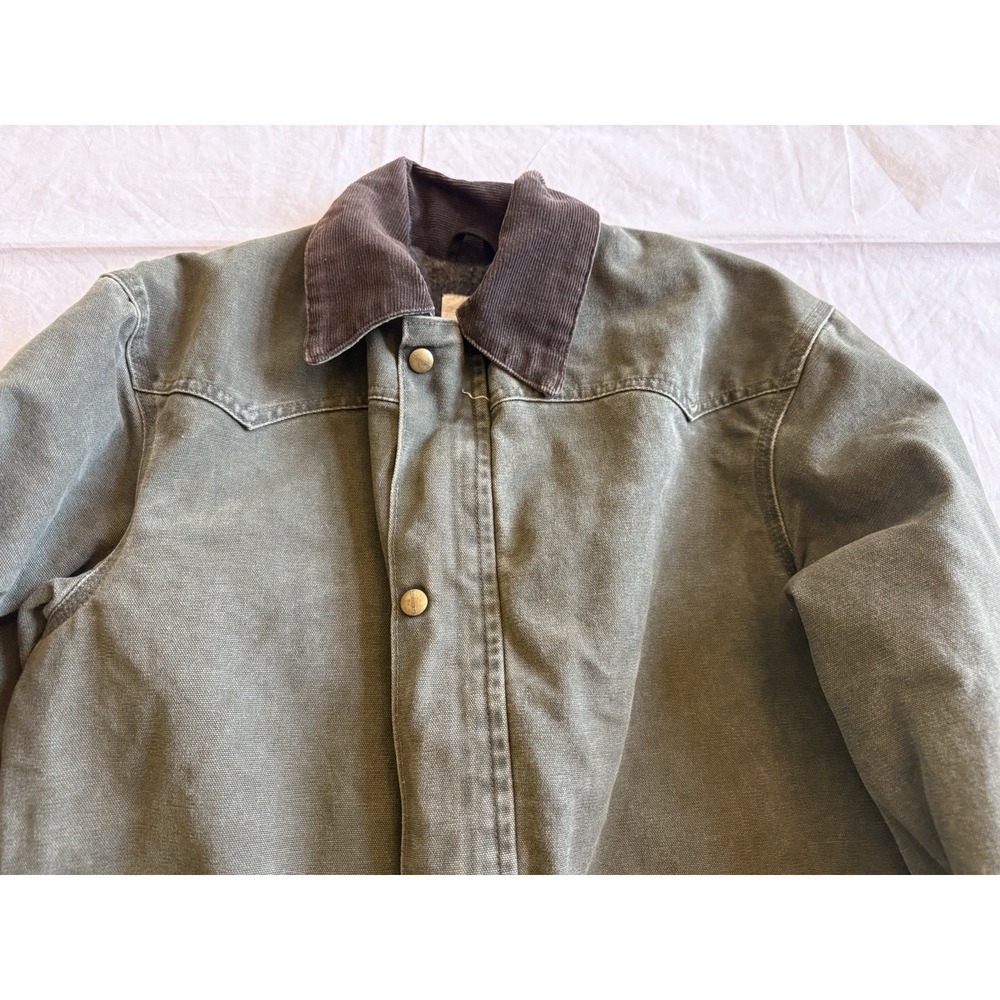 Vintage 90s Carhartt PB1366 Trail Parka Dark Olive Blanket Lined Jacket USA - Picture 3 of 16
